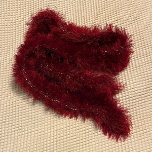 Elegant Red Fluffy Scarf